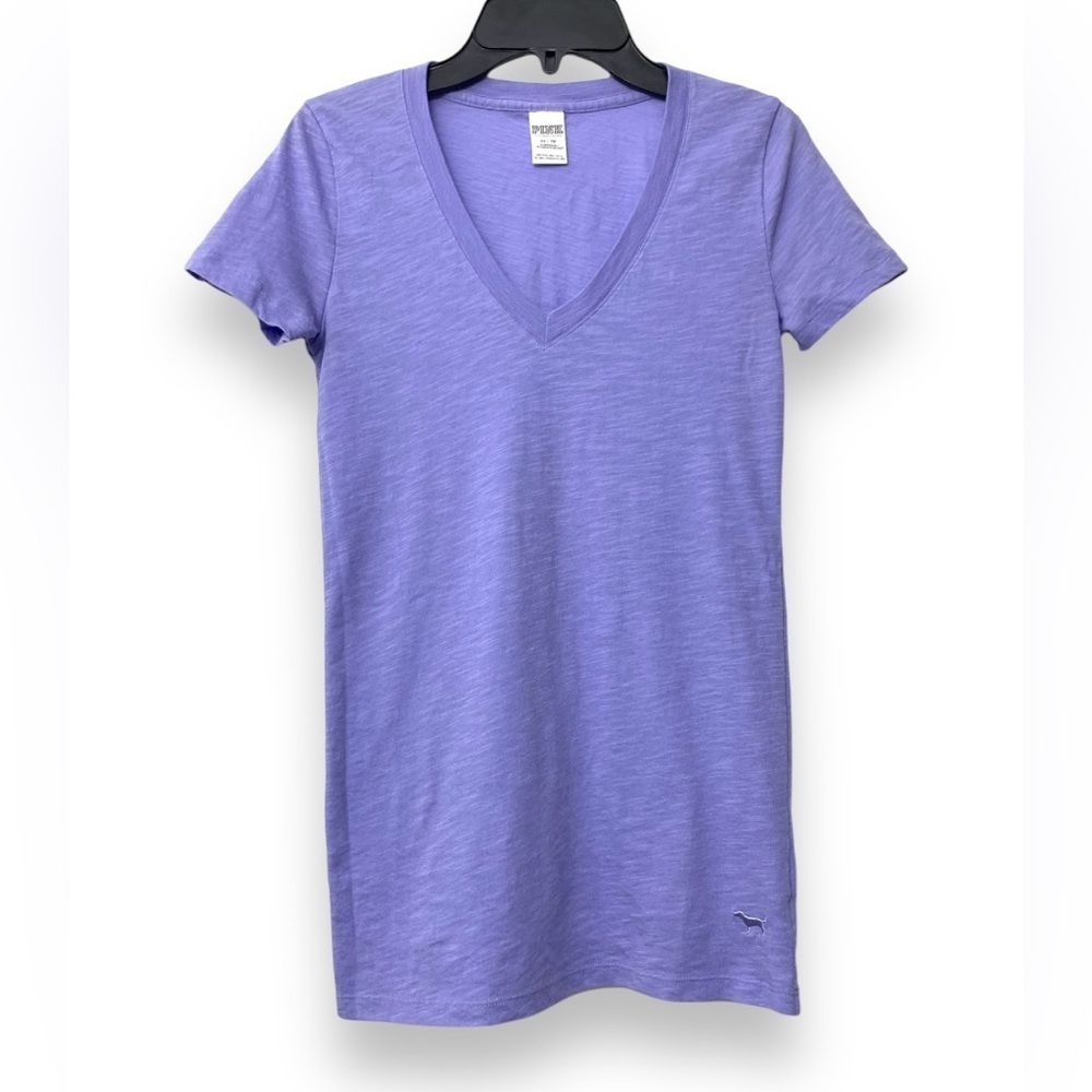 PINK Victoria's Secret Lilac V-Neck Short Sleeve Tee